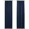 Image de Rideaux Occultants Avec Crochets 2 Pcs Bleu 140x175 Cm Vidaxl
