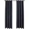 Image de Rideaux Occultants Avec Anneaux Métal 2pcs Anthracite 140x175cm Vidaxl