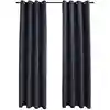 Image de Rideaux Occultants Avec Anneaux Métal 2pcs Anthracite 140x245cm Vidaxl