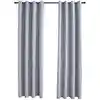 Image de Rideaux Occultants Avec Anneaux En Métal 2 Pcs Gris 140x175 Cm Vidaxl