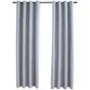 Image de Rideaux Occultants Avec Anneaux En Métal 2 Pcs Gris 140x225 Cm Vidaxl