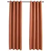 Image de Rideaux Occultants Et Anneaux En Métal 2 Pcs Rouille 140x175 Cm Vidaxl