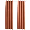 Image de Rideaux Occultants Et Anneaux En Métal 2 Pcs Rouille 140x225 Cm Vidaxl