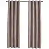 Image de Rideaux Occultants Avec Anneaux En Métal 2 Pcs Taupe 140x225 Cm Vidaxl