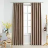 Image de Rideaux Occultants Avec Crochets 2 Pcs Taupe 140x225 Cm Vidaxl