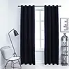 Image de Rideaux Occultants Avec Anneaux 2 Pcs Velours Noir 140x175 Cm Vidaxl