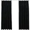 Image de Rideaux Occultants Avec Crochets 2 Pcs Velours Noir 140x175 Cm Vidaxl