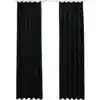 Image de Rideaux Occultants Avec Crochets 2 Pcs Velours Noir 140x245 Cm Vidaxl