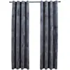 Image de Rideaux Occultants Et Anneaux 2pcs Velours Anthracite 140x225cm Vidaxl