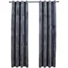 Image de Rideaux Occultants Et Anneaux 2pcs Velours Anthracite 140x245cm Vidaxl
