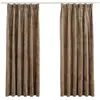 Image de Rideaux Occultants Avec Crochets 2 Pcs Velours Beige 140x175 Cm Vidaxl
