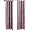 Image de Rideaux Occultants Avec Anneaux 2 Pcs Velours Rose 140x175 Cm Vidaxl