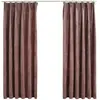 Image de Rideau Occultant Et Crochet 2pcs Velours Rose Antique 140x175cm Vidaxl