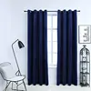 Image de Rideaux Occultants Et Anneaux 2pcs Velours Bleu Foncé 140x175cm Vidaxl