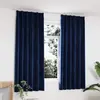 Image de Rideaux Occultants Et Crochet 2pcs Velours Bleu Foncé 140x175cm Vidaxl