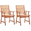 Image de Chaises À Manger D'extérieur Lot De 2 Bois D'acacia Massif Vidaxl