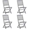 Image de Chaises Pliables D'extérieur Lot De 4 Bois D'acacia Solide Vidaxl