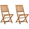 Image de Chaises Pliables D'extérieur Lot De 2 Bois D'acacia Solide Vidaxl