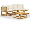 Image de vidaXL Mobilier de Jardin 5 pcs avec Coussins Salon de Jardin Mobilier de Terrasse Meuble dExtérieur Mobilier de Patio Bois 45916