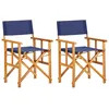 Image de Chaises De Metteur En Scène Lot De 2 Bois Massif D'acacia Bleu Vidaxl