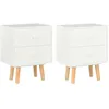 Image de Tables De Chevet 2 Pcs Blanc 40 X 30 X 50 Cm Pin Massif Vidaxl