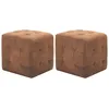 Image de 2 Pcs Poufs Marron 30 X 30 X 30 Cm Similicuir Daim Vidaxl