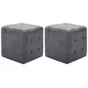 Image de 2 Pcs Poufs Gris 30 X 30 X 30 Cm Similicuir Daim Vidaxl