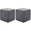 Image de vidaXL 2 pcs Poufs Gris 30 x 30 x 30 cm Similicuir daim