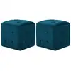 Image de 2 Pcs Poufs Bleu 30 X 30 X 30 Cm Tissu Velours Vidaxl