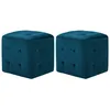 Image de vidaXL 2 pcs Poufs Bleu 30 x 30 x 30 cm Tissu velours