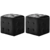 Image de 2 Pcs Poufs Noir 30 X 30 X 30 Cm Tissu Velours Vidaxl