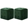 Image de 2 Pcs Poufs Vert 30 X 30 X 30 Cm Tissu Velours Vidaxl