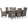 Image de vidaXL Salon de Jardin 9 pcs avec Coussins Mobilier à Dîner dExtérieur Salon de Jardin Table et Chaises de Salle à Manger 46041