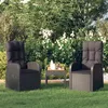 Image de Chaise Inclinable De Jardin 2pc Et Coussins Résine Tressée Noir Vidaxl