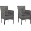 Image de Chaises À Manger De Jardin Lot De 2 Résine Tressée Gris Vidaxl