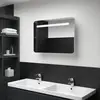 Image de Armoire De Salle De Bain À Miroir Led 80x9,5x55 Cm Vidaxl