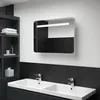 Image de vidaXL Armoire de Salle de Bain à Miroir LED Armoire à LED Murale Armoire de Rangement Chambre à Coucher Maison Intérieur 285120