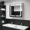 Image de vidaXL Armoire de salle de bain à miroir LED 80x122x68 cm 285123
