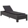 Image de vidaXL Transat avec coussin Noir Résine tressée