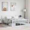 Image de Cadre De Lit Et Tête De Lit Sans Matelas Blanc 160x200 Cm Métal Vidaxl