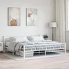 Image de vidaXL Cadre de lit Blanc Métal 200 x 200 cm