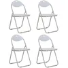 Image de Chaises Pliantes À Manger Lot De 4 Blanc Similicuir Vidaxl