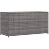 Image de vidaXL Boîte de Rangement de Jardin Coffre de Rangement Banc de Stockage Patio Terrasse Extérieur Gris 120x50x60 cm Résine 46460