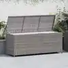 Image de Boîte De Rangement De Jardin Gris 150x50x60 Cm Résine Tressée Vidaxl