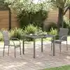 Image de Chaises Empilables D'extérieur Lot De 2 Gris Résine Tressée Vidaxl
