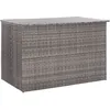 Image de Boîte De Rangement De Jardin Gris 150x100x100 Cm Résine Tressée Vidaxl