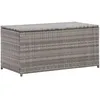 Image de vidaXL Boîte de rangement de jardin Résine tressée 100x50x50 cm Gris