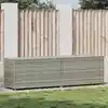 Image de Boîte De Rangement De Jardin Résine Tressée 200x50x60 Cm Gris Vidaxl