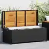 Image de Banc De Rangement De Jardin 120 Cm Résine Tressée Noir Vidaxl