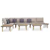 Image de Salon de jardin - Acacia - 7 places - Coussins confortables - Résistant aux intempéries - Style contemporain